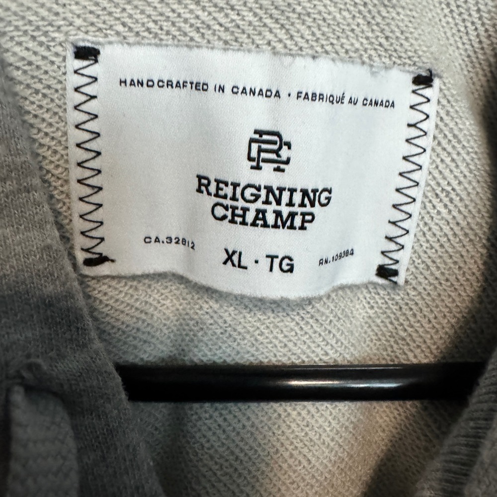 Reigning Champ Midweight Terry Hoodie Mens XL Gray Pullover Sweatshirt Canada - Picture 4 of 8